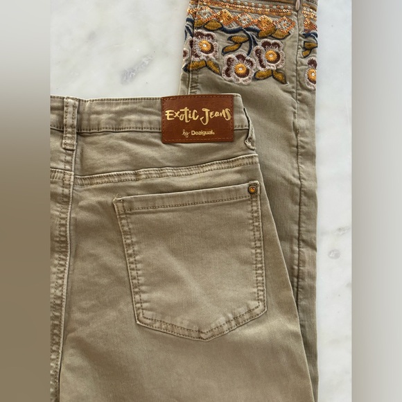 Desigual Exotic Miami Skinny Pant in Tan US Size 4 Euro Size 38 - Picture 14 of 16